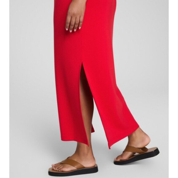 Spanx AirEssentials Sleeveless Maxi Red Long Side Slits Ultra-Soft Sundress 2X - Picture 3 of 14